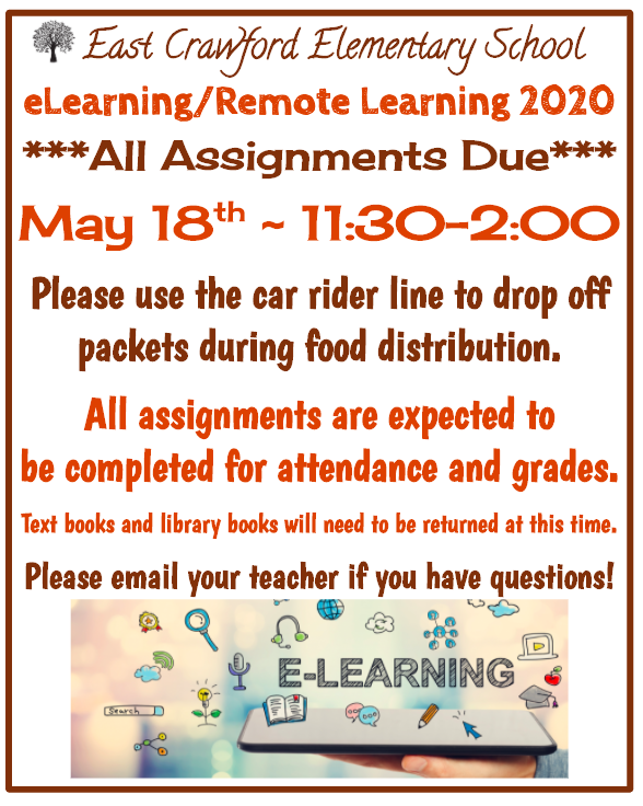 eLearning Assignments due May 18th